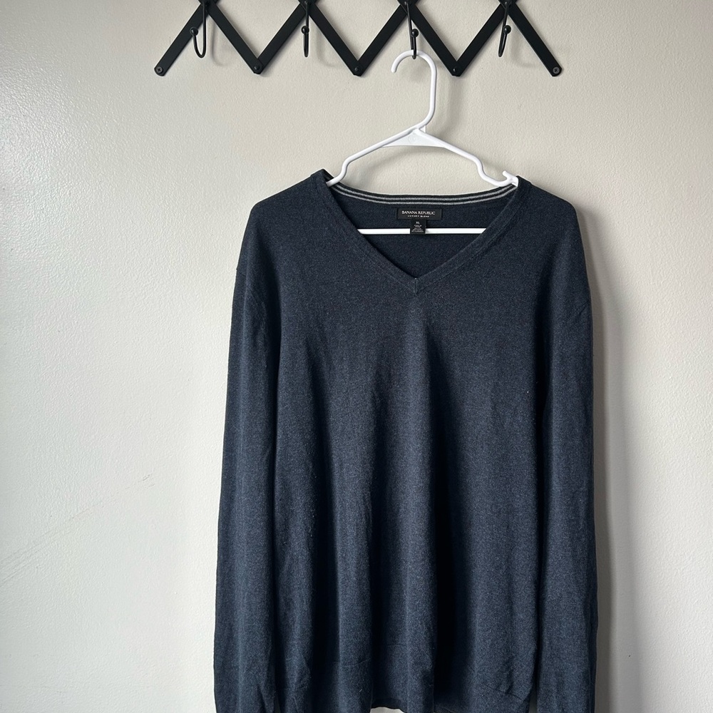 Banana Republic Dark Blue V-Neck Sweater